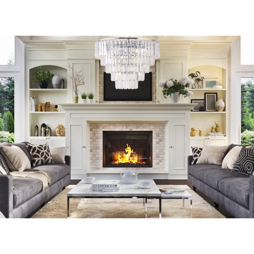 MAXLIGHT P0260 - Κρεμαστό φωτιστικό οροφής MONACO 15xG9/40W/230V διάμετρος 60 cm γυαλιστερό χρώμιο