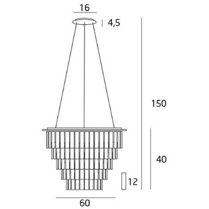 MAXLIGHT P0260 - Κρεμαστό φωτιστικό οροφής MONACO 15xG9/40W/230V διάμετρος 60 cm γυαλιστερό χρώμιο