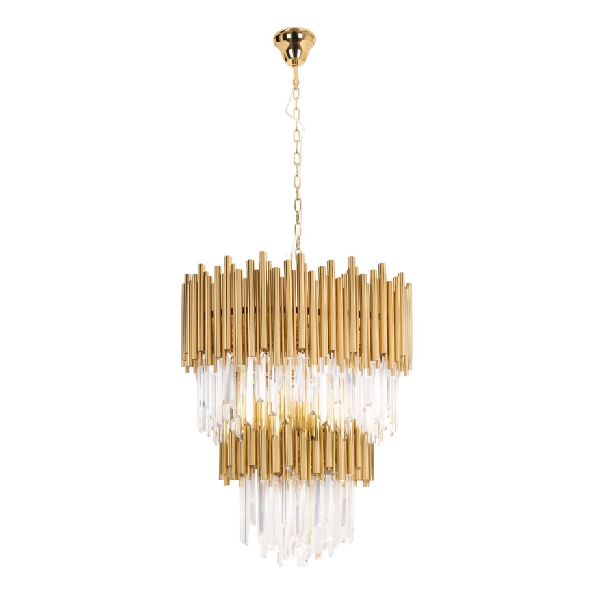 MAXLIGHT P0283 - Κρεμαστό φωτιστικό οροφής VOGUE 16xE14/40W/230V διάμετρος 60 cm χρυσό