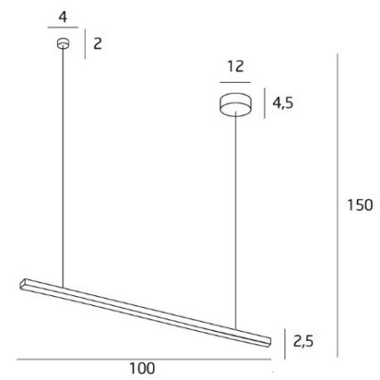 MAXLIGHT P0310 -  Κρεμαστό φωτιστικό οροφής LED TRIO LED/12W/230V μαύρο