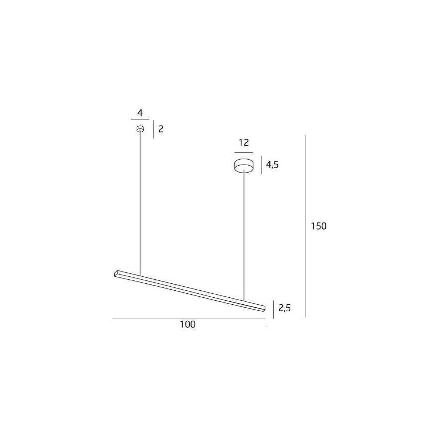 MAXLIGHT P0310 -  Κρεμαστό φωτιστικό οροφής LED TRIO LED/12W/230V μαύρο