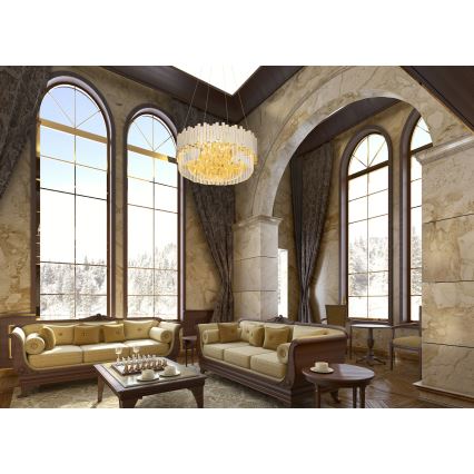 MAXLIGHT P0368 - Κρεμαστό φωτιστικό οροφής TREND 8xE14/40W/230V διάμετρος 45 cm χρυσό