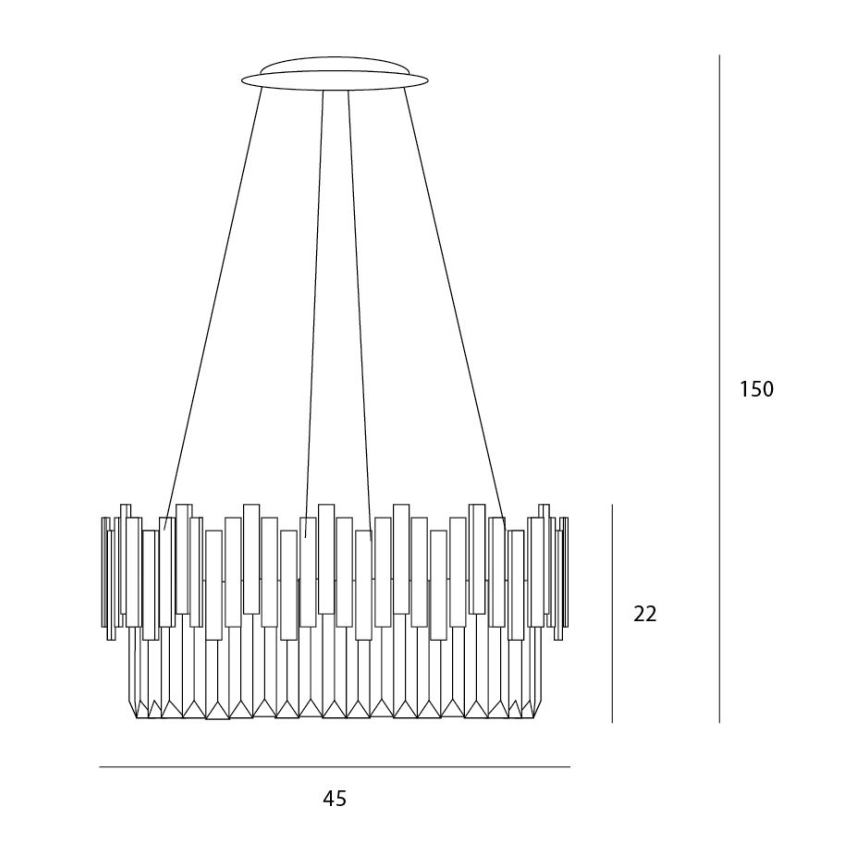 MAXLIGHT P0368 - Κρεμαστό φωτιστικό οροφής TREND 8xE14/40W/230V διάμετρος 45 cm χρυσό
