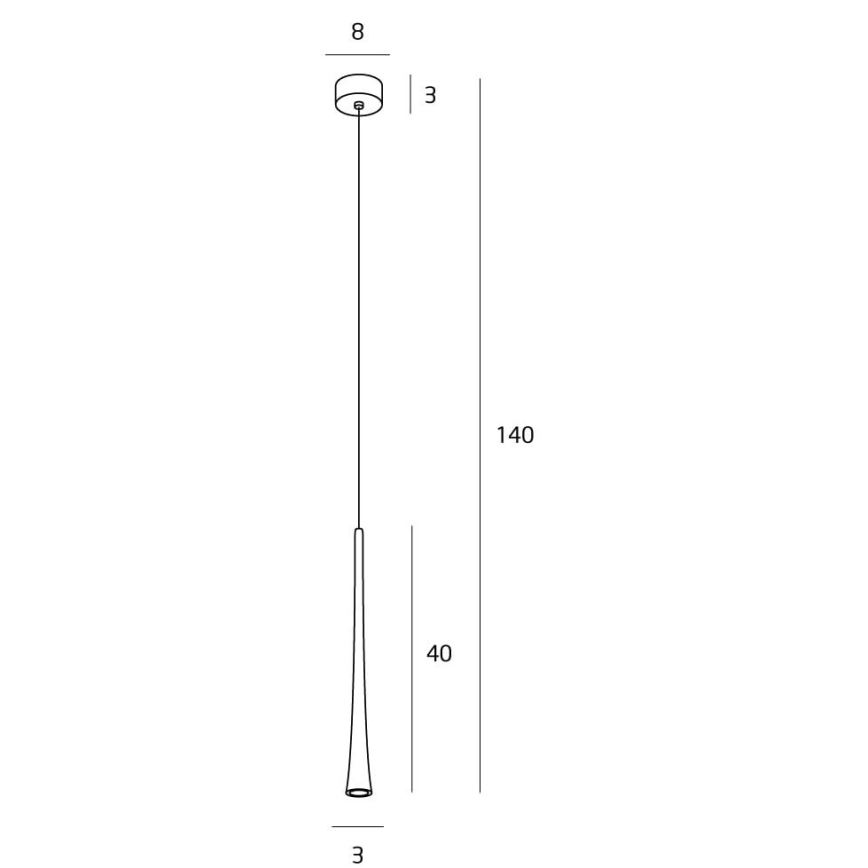 MAXLIGHT P0372 -  Κρεμαστό φωτιστικό οροφής LED ΚΑΦΕΣ LED/7W/230V διάμετρος 3 cm μαύρο