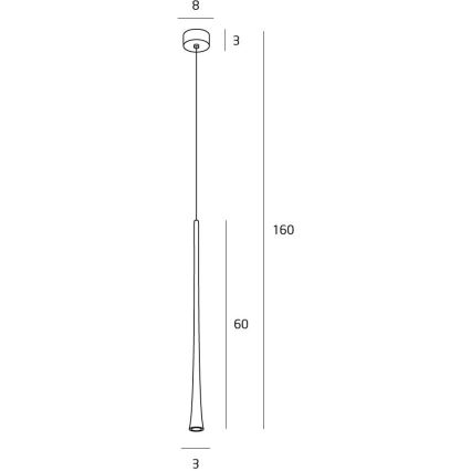 MAXLIGHT P0373 -  Κρεμαστό φωτιστικό οροφής LED ΚΑΦΕΣ LED/7W/230V διάμετρος 3 cm μαύρο