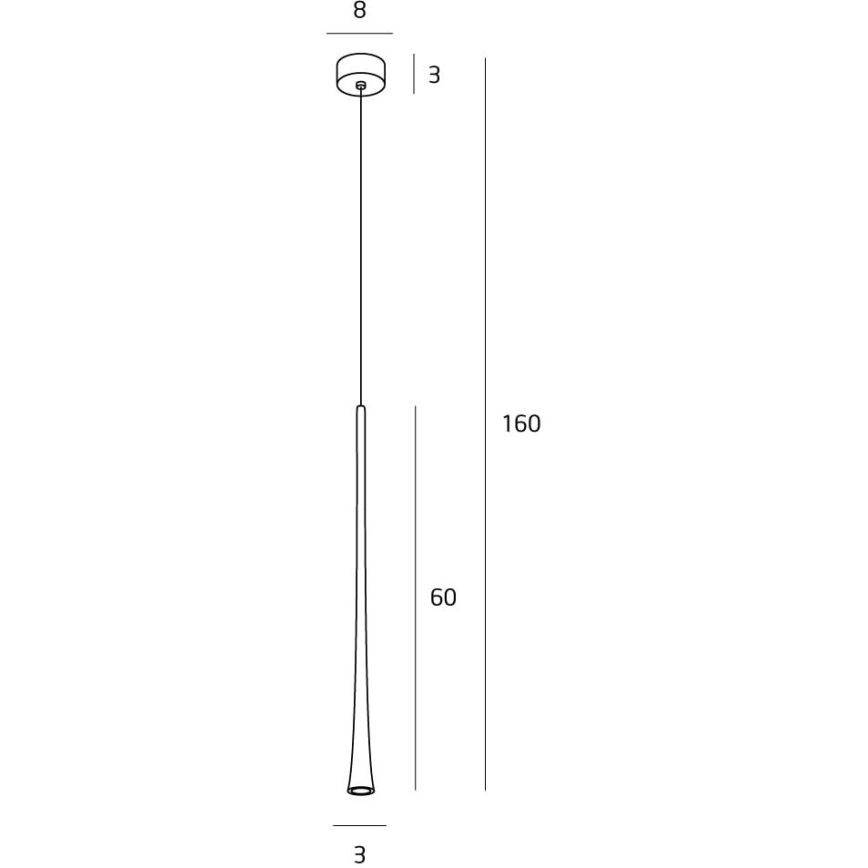 MAXLIGHT P0373 -  Κρεμαστό φωτιστικό οροφής LED ΚΑΦΕΣ LED/7W/230V διάμετρος 3 cm μαύρο