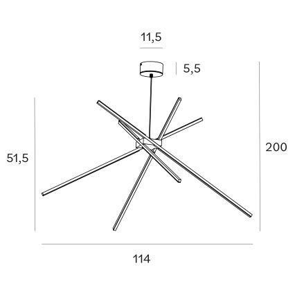 MAXLIGHT P0412 -  Κρεμαστό φωτιστικό οροφής LED ΑΡΑΧΝΗ LED/33W/230V μαύρο