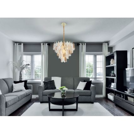MAXLIGHT P0418 - Κρεμαστό φωτιστικό οροφής ARWENA 15xE14/40W/230V διάμετρος 80 cm χρυσό
