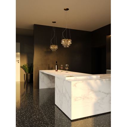 MAXLIGHT P0423 - Κρεμαστό φωτιστικό οροφής MONACO 9xG9/40W/230V διάμετρος 42 cm χρυσό