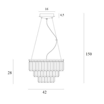 MAXLIGHT P0423 - Κρεμαστό φωτιστικό οροφής MONACO 9xG9/40W/230V διάμετρος 42 cm χρυσό