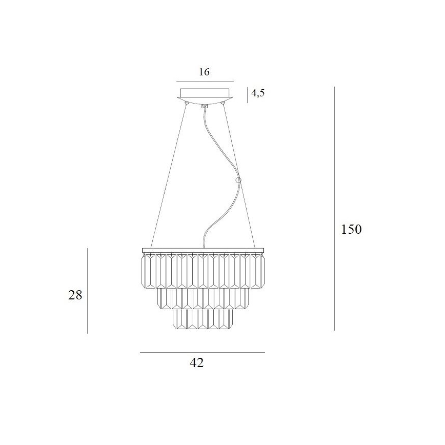 MAXLIGHT P0423 - Κρεμαστό φωτιστικό οροφής MONACO 9xG9/40W/230V διάμετρος 42 cm χρυσό