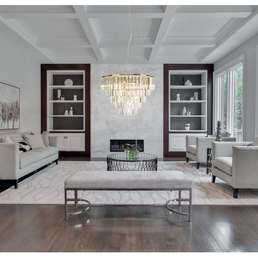 MAXLIGHT P0424 - Κρεμαστό φωτιστικό οροφής MONACO 15xG9/40W/230V διάμετρος 60 cm χρυσό