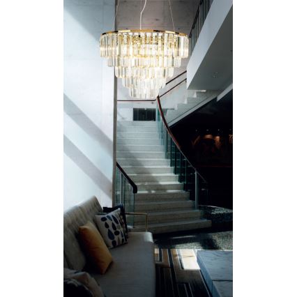 MAXLIGHT P0424 - Κρεμαστό φωτιστικό οροφής MONACO 15xG9/40W/230V διάμετρος 60 cm χρυσό