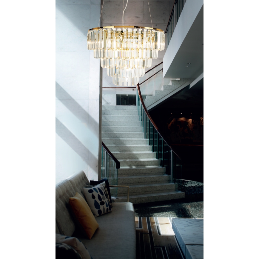 MAXLIGHT P0424 - Κρεμαστό φωτιστικό οροφής MONACO 15xG9/40W/230V διάμετρος 60 cm χρυσό