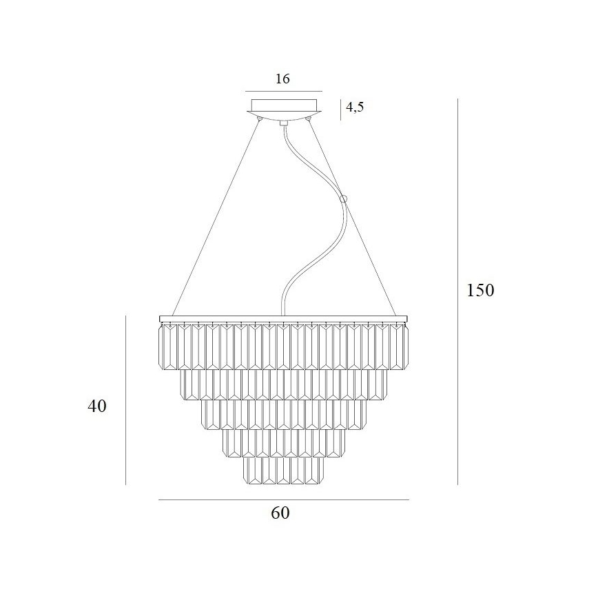 MAXLIGHT P0424 - Κρεμαστό φωτιστικό οροφής MONACO 15xG9/40W/230V διάμετρος 60 cm χρυσό