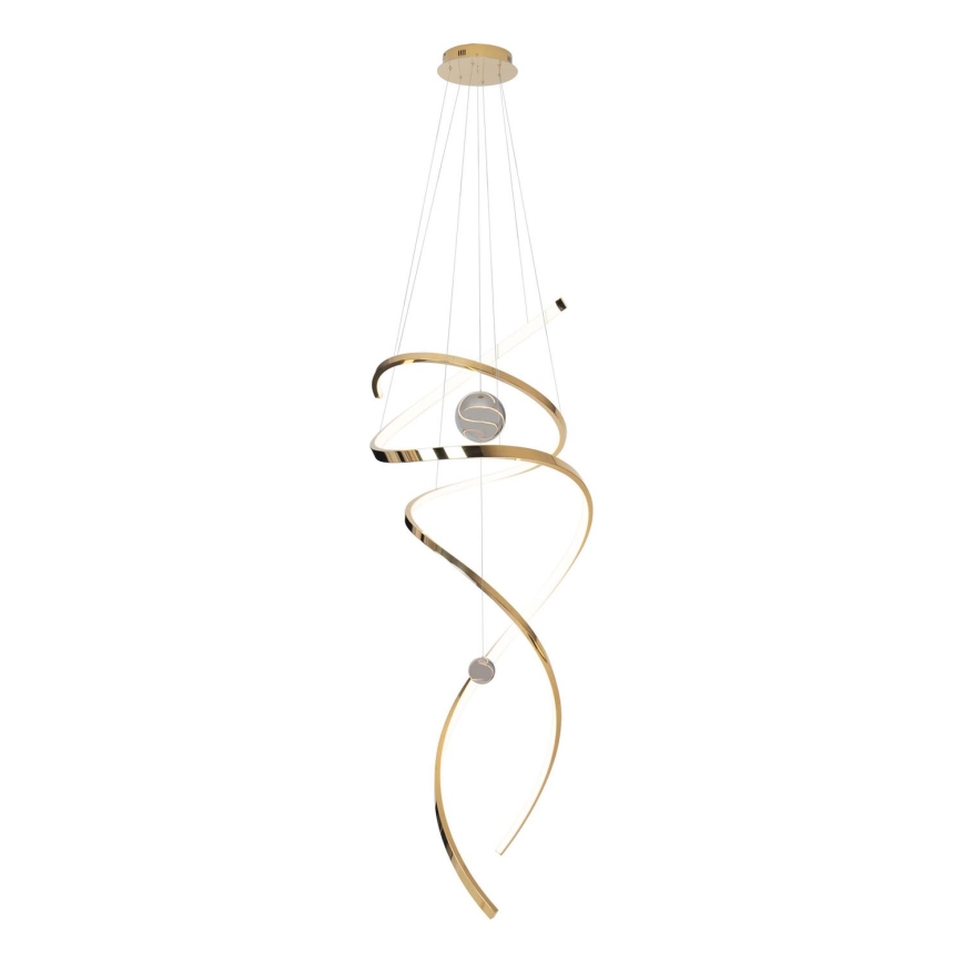 MAXLIGHT P0427D - Led Dimmable κρεμαστό φωτιστικό οροφής RITZ LED/100W/230V διάμετρος 60 cm CRI 90 χρυσό