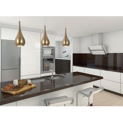 MAXLIGHT P0436 - Κρεμαστό φωτιστικό οροφής DROP 1xE27/40W/230V διάμετρος 20 cm χρυσό