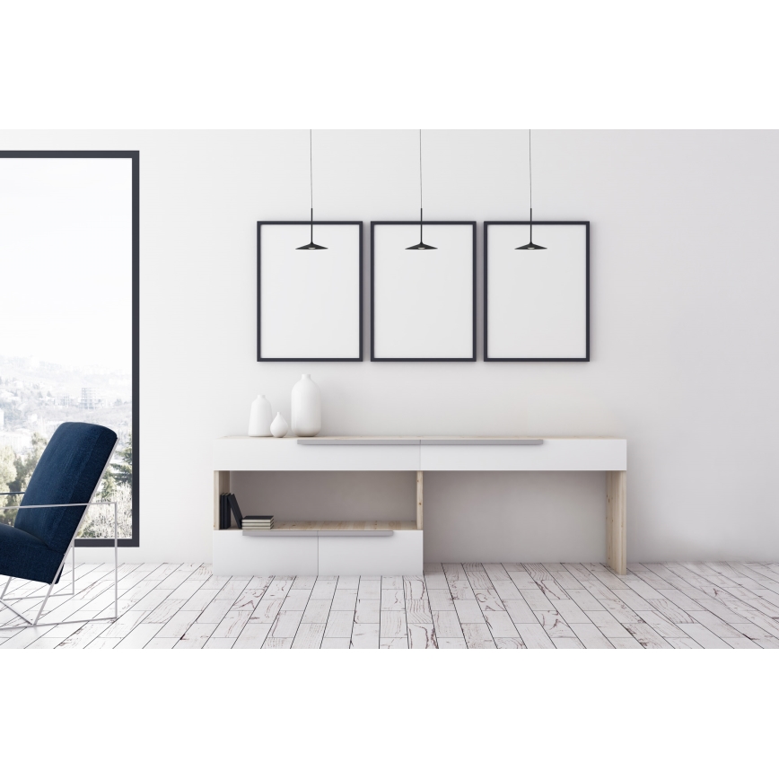 MAXLIGHT P0456 -  Κρεμαστό φωτιστικό οροφής LED HANA LED/6W/230V διάμετρος 17,5 cm μαύρο