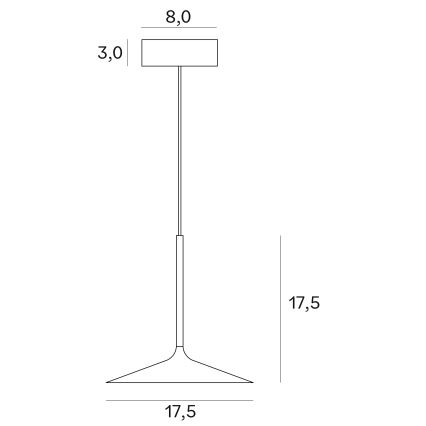 MAXLIGHT P0456 -  Κρεμαστό φωτιστικό οροφής LED HANA LED/6W/230V διάμετρος 17,5 cm μαύρο