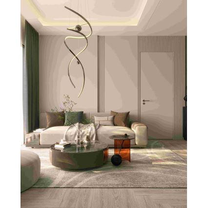 MAXLIGHT P0482D - Led Dimmable κρεμαστό φωτιστικό οροφής RITZ LED/100W/230V διάμετρος 60 cm CRI 90 γυαλιστερό χρώμιο