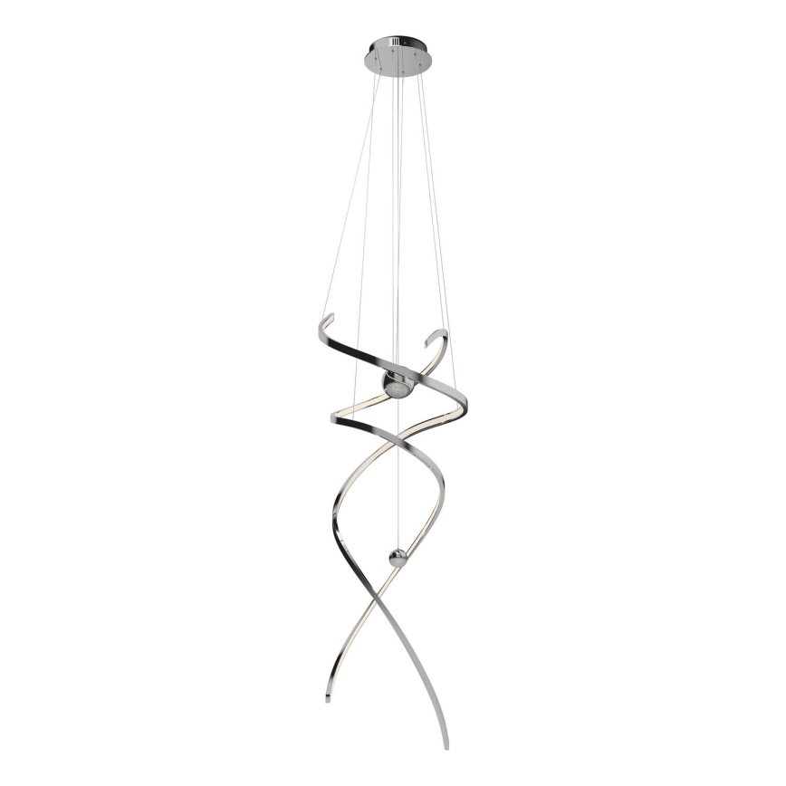 MAXLIGHT P0482D - Led Dimmable κρεμαστό φωτιστικό οροφής RITZ LED/100W/230V διάμετρος 60 cm CRI 90 γυαλιστερό χρώμιο