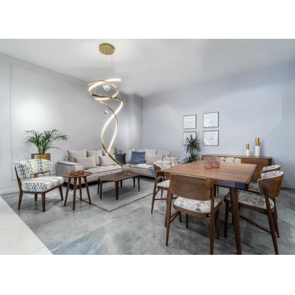 MAXLIGHT P0483D - Led Dimmable κρεμαστό φωτιστικό οροφής RITZ LED/100W/230V διάμετρος 60 cm CRI 90 ορείχαλκος