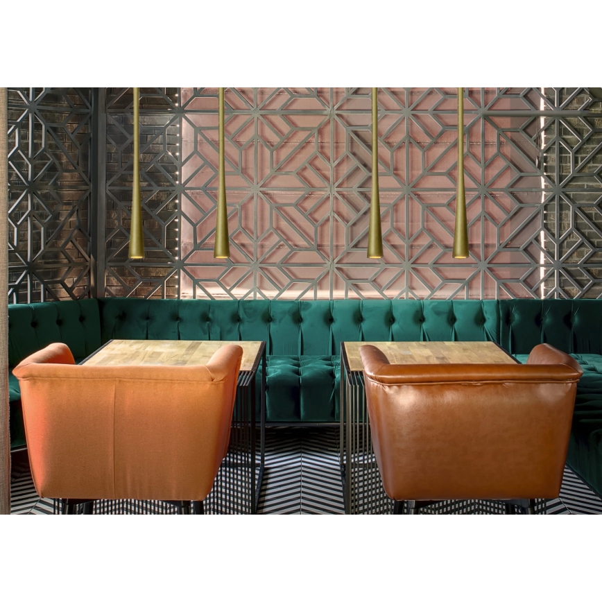 MAXLIGHT P0484 -  Κρεμαστό φωτιστικό οροφής LED ΚΑΦΕΣ LED/7W/230V διάμετρος 3 cm χρυσό