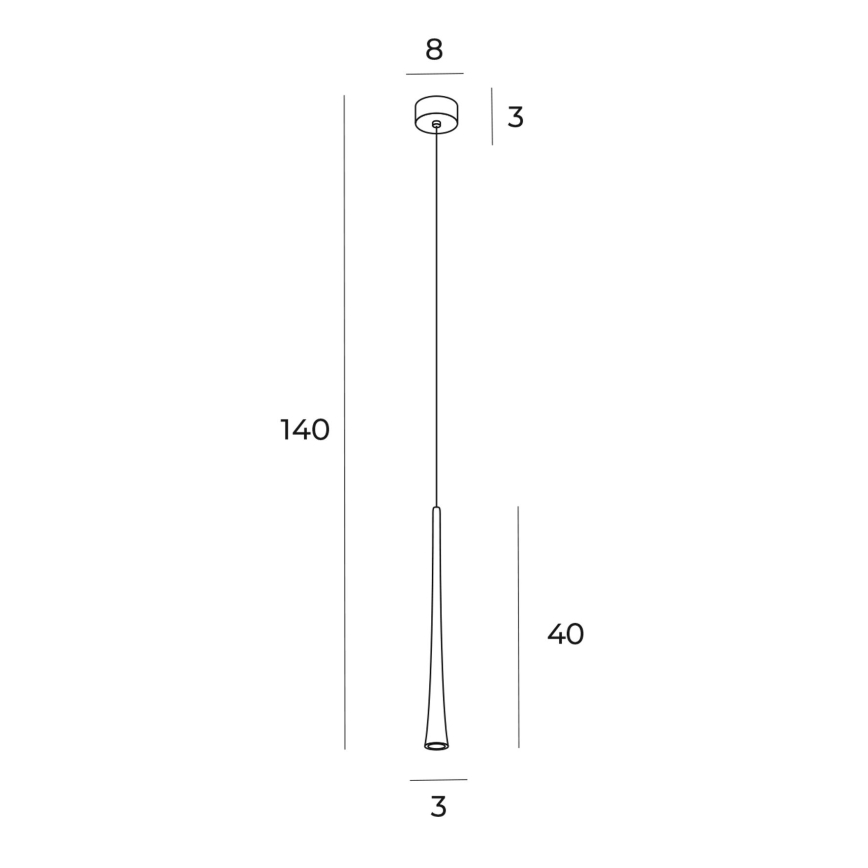 MAXLIGHT P0484 -  Κρεμαστό φωτιστικό οροφής LED ΚΑΦΕΣ LED/7W/230V διάμετρος 3 cm χρυσό