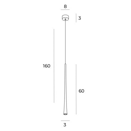 MAXLIGHT P0485 -  Κρεμαστό φωτιστικό οροφής LED ΚΑΦΕΣ LED/7W/230V διάμετρος 3 cm χρυσό