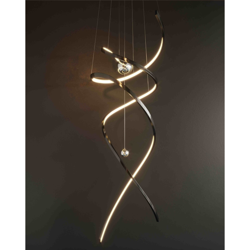 MAXLIGHT P0500D - Led Dimmable κρεμαστό φωτιστικό οροφής RITZ LED/100W/230V διάμετρος 60 cm CRI 90 μαύρο