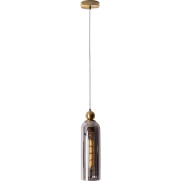 MAXLIGHT P0511 - Κρεμαστό φωτιστικό οροφής CAMPANILA 1xE27/40W/230V διάμετρος 10 cm ορείχαλκος/γκρι