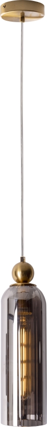 MAXLIGHT P0511 - Κρεμαστό φωτιστικό οροφής CAMPANILA 1xE27/40W/230V διάμετρος 10 cm ορείχαλκος/γκρι