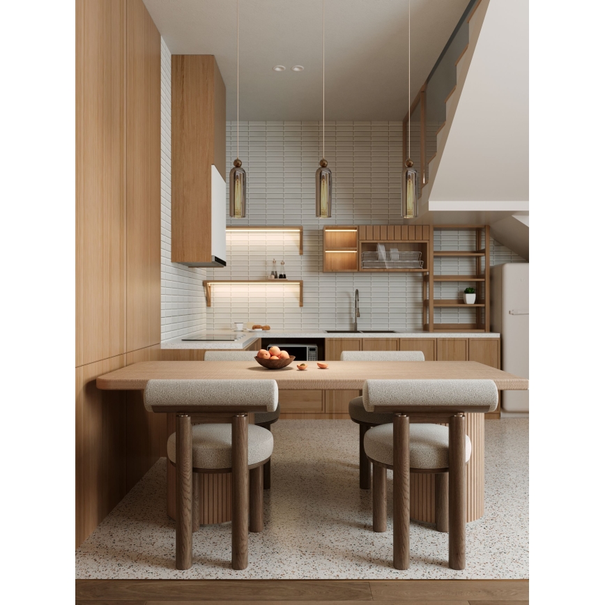 MAXLIGHT P0511 - Κρεμαστό φωτιστικό οροφής CAMPANILA 1xE27/40W/230V διάμετρος 10 cm ορείχαλκος/γκρι