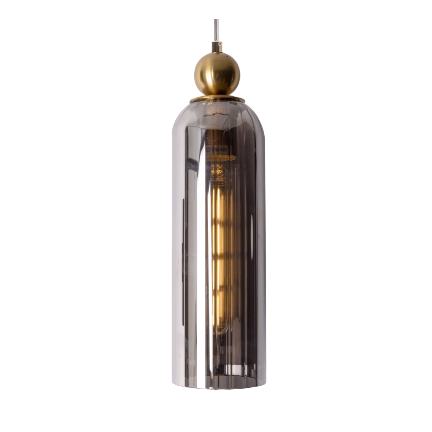 MAXLIGHT P0511 - Κρεμαστό φωτιστικό οροφής CAMPANILA 1xE27/40W/230V διάμετρος 10 cm ορείχαλκος/γκρι