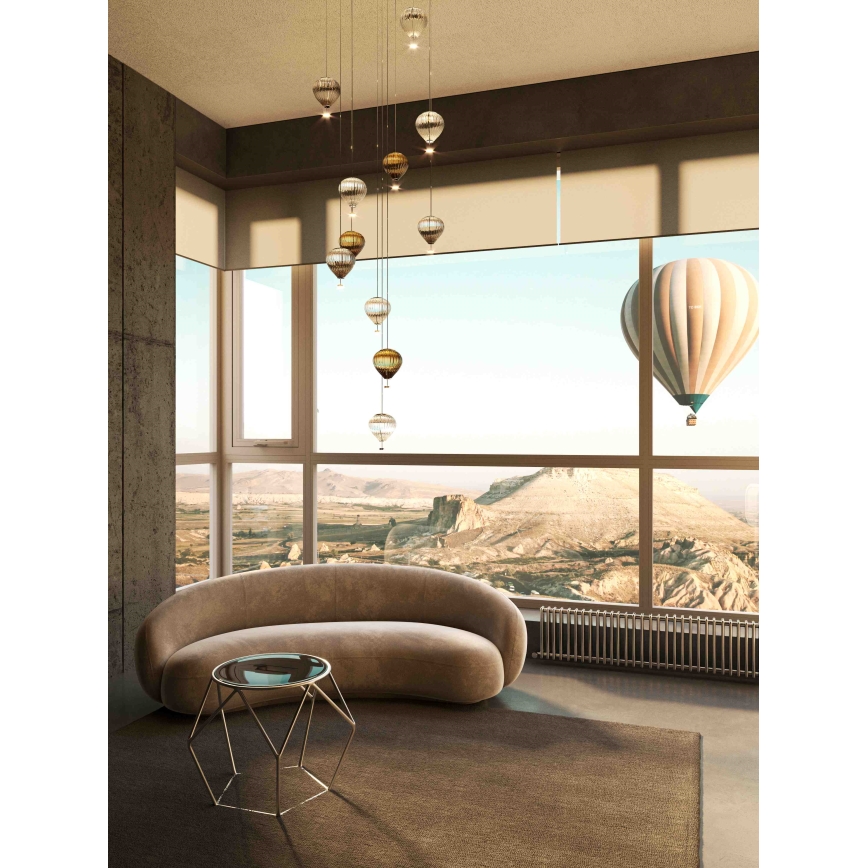 MAXLIGHT P0526D - Led Dimmable κρεμαστό φωτιστικό οροφής PALLONCINI 11xLED/6W/230V διάμετρος 45 cm διαφανές/μπεζ/φιμέ