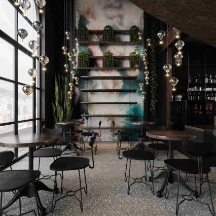 MAXLIGHT P0526D - Led Dimmable κρεμαστό φωτιστικό οροφής PALLONCINI 11xLED/6W/230V διάμετρος 45 cm διαφανές/μπεζ/φιμέ