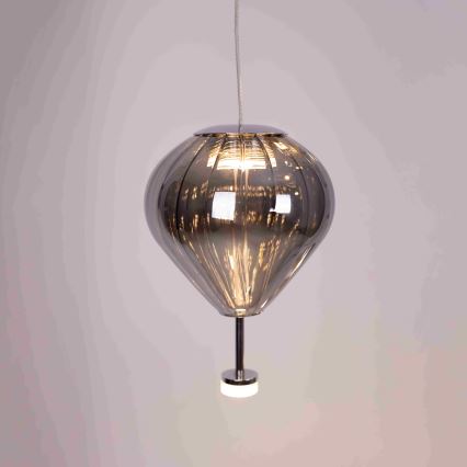 MAXLIGHT P0526D - Led Dimmable κρεμαστό φωτιστικό οροφής PALLONCINI 11xLED/6W/230V διάμετρος 45 cm διαφανές/μπεζ/φιμέ