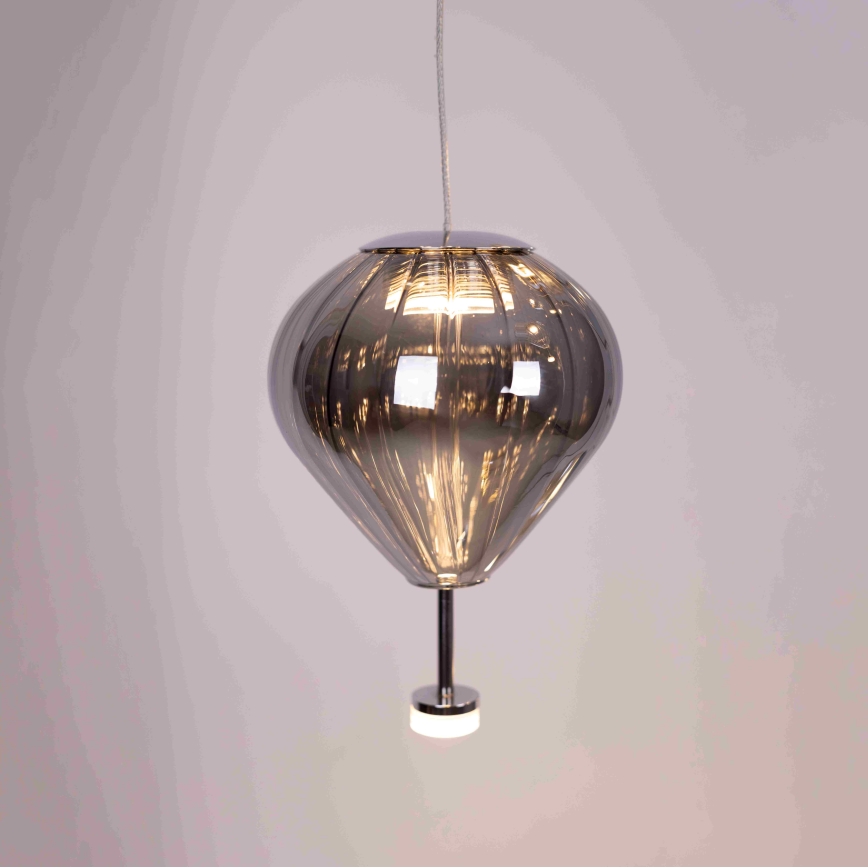MAXLIGHT P0526D - Led Dimmable κρεμαστό φωτιστικό οροφής PALLONCINI 11xLED/6W/230V διάμετρος 45 cm διαφανές/μπεζ/φιμέ