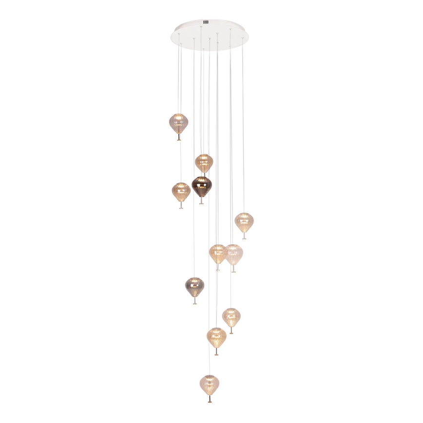MAXLIGHT P0526D - Led Dimmable κρεμαστό φωτιστικό οροφής PALLONCINI 11xLED/6W/230V διάμετρος 45 cm διαφανές/μπεζ/φιμέ