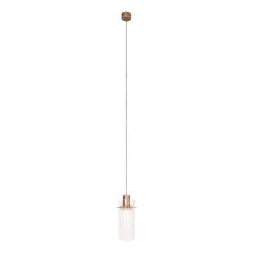 MAXLIGHT P0531 -  Κρεμαστό φωτιστικό οροφής LED SIGNATURE LED/8W/230V διάμετρος 15 cm ορείχαλκος/διαφανή