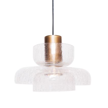 MAXLIGHT P0532 -  Κρεμαστό φωτιστικό οροφής LED SIGNATURE LED/8W/230V διάμετρος 22 cm ορείχαλκος/διαφανή