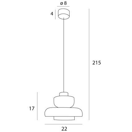 MAXLIGHT P0532 -  Κρεμαστό φωτιστικό οροφής LED SIGNATURE LED/8W/230V διάμετρος 22 cm ορείχαλκος/διαφανή