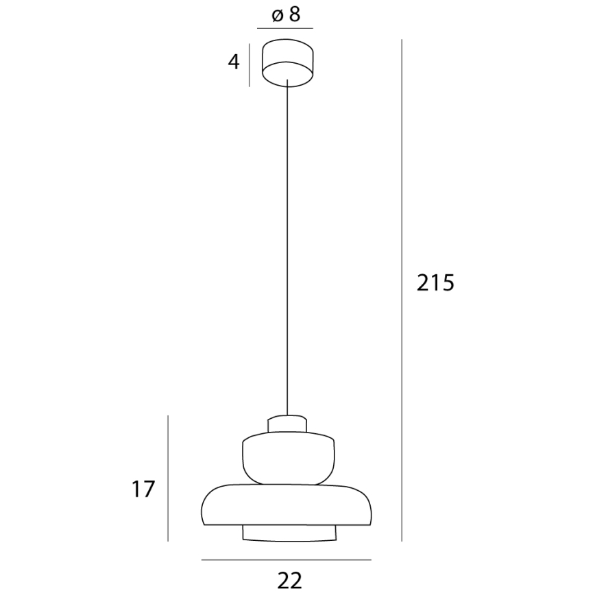 MAXLIGHT P0532 -  Κρεμαστό φωτιστικό οροφής LED SIGNATURE LED/8W/230V διάμετρος 22 cm ορείχαλκος/διαφανή