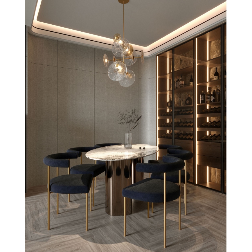 MAXLIGHT P0541 - Κρεμαστό φωτιστικό οροφής LED ALLURE 14xLED/5W/230V διάμετρος 60 cm χρυσό