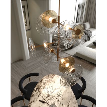 MAXLIGHT P0541 - Κρεμαστό φωτιστικό οροφής LED ALLURE 14xLED/5W/230V διάμετρος 60 cm χρυσό