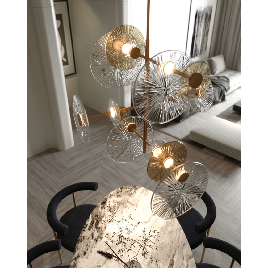 MAXLIGHT P0541 - Κρεμαστό φωτιστικό οροφής LED ALLURE 14xLED/5W/230V διάμετρος 60 cm χρυσό