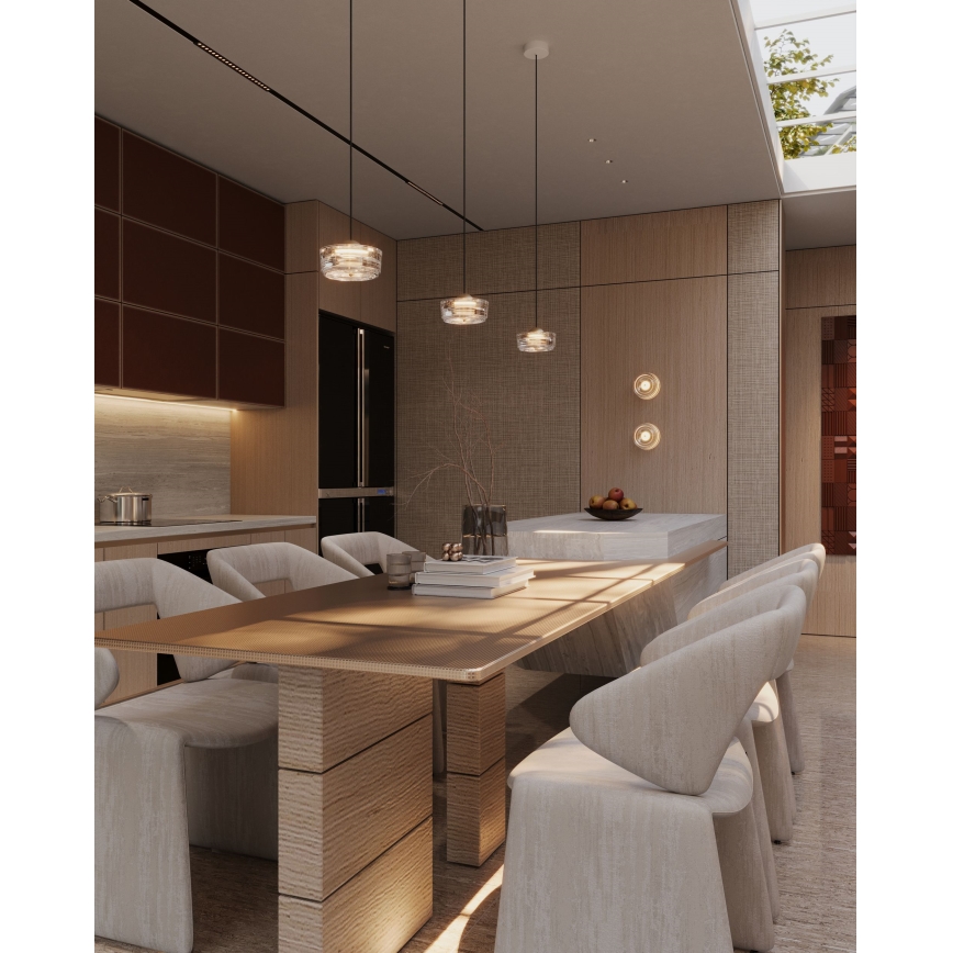 MAXLIGHT P0542 -  Κρεμαστό φωτιστικό οροφής LED LIPARI LED/6W/230V διάμετρος 16 cm διαφανή