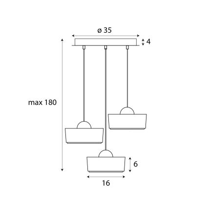 MAXLIGHT P0543 -  Κρεμαστό φωτιστικό οροφής LED LIPARI LED/22W/230V διάμετρος 35 cm διαφανή