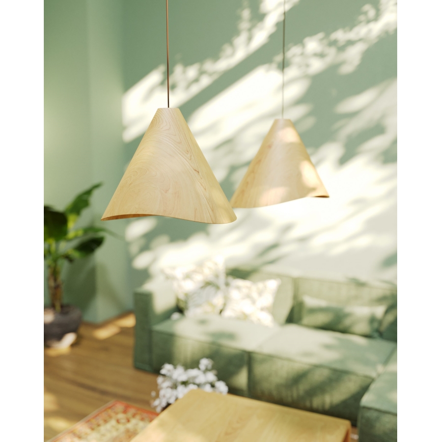 MAXLIGHT P0547 - Κρεμαστό φωτιστικό οροφής SAKURA 1xE27/60W/230V διάμετρος 33,5 cm δρυς