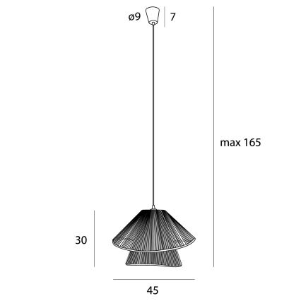 MAXLIGHT P0578 - Κρεμαστό φωτιστικό οροφής AMALFI 1xE27/15W/230V διάμετρος 45 cm μπεζ